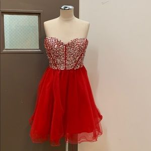 New Red Babydoll Tulles Dress Large